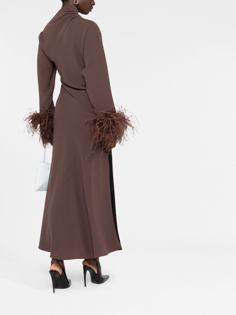 Adelaide feather-trim midi dress 5