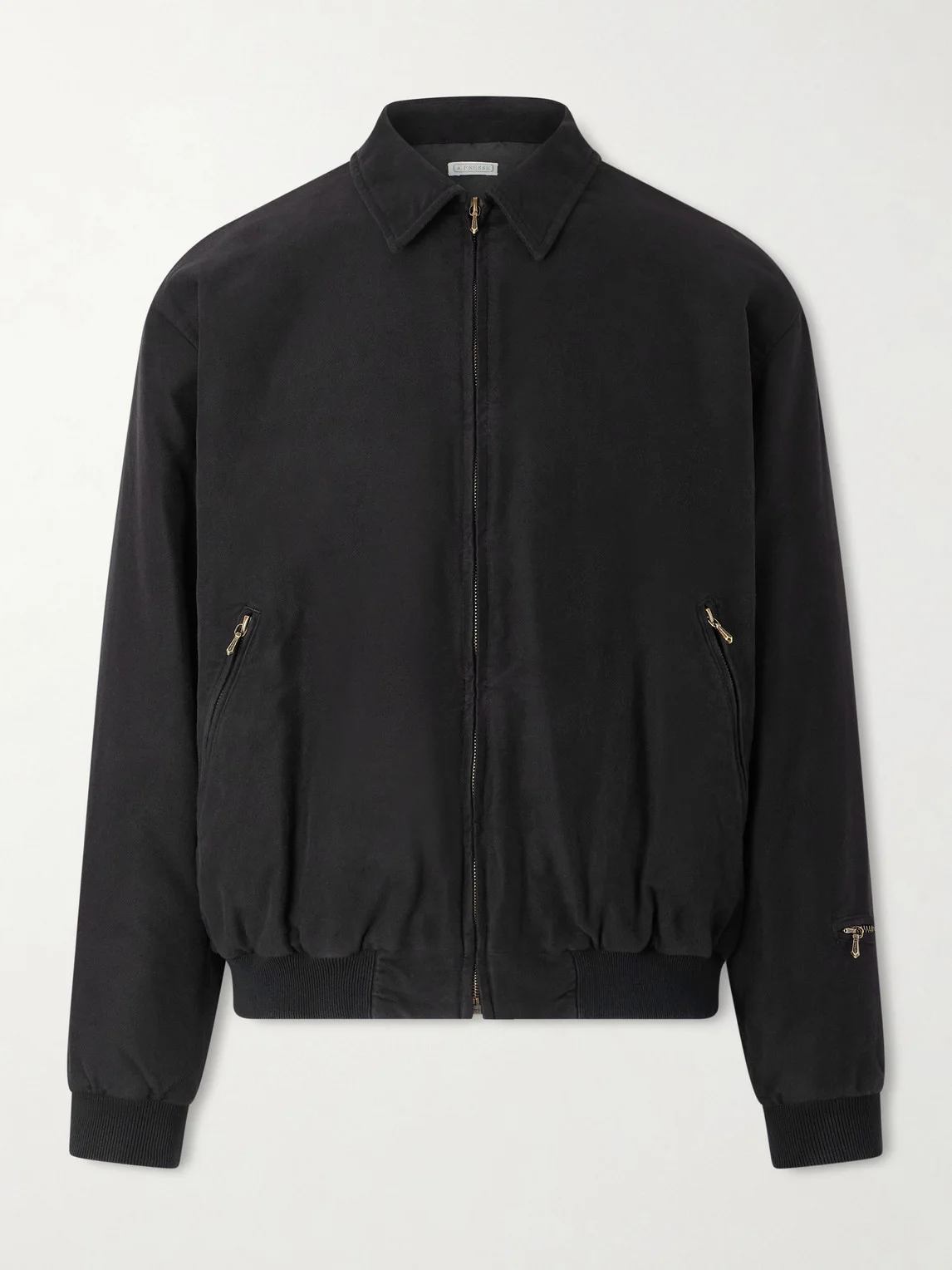 Cotton and Silk-Blend Moleskin Bomber Jacket - 1