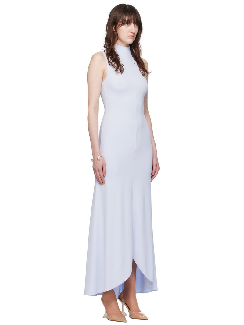 Blue Mock Neck Maxi Dress 2