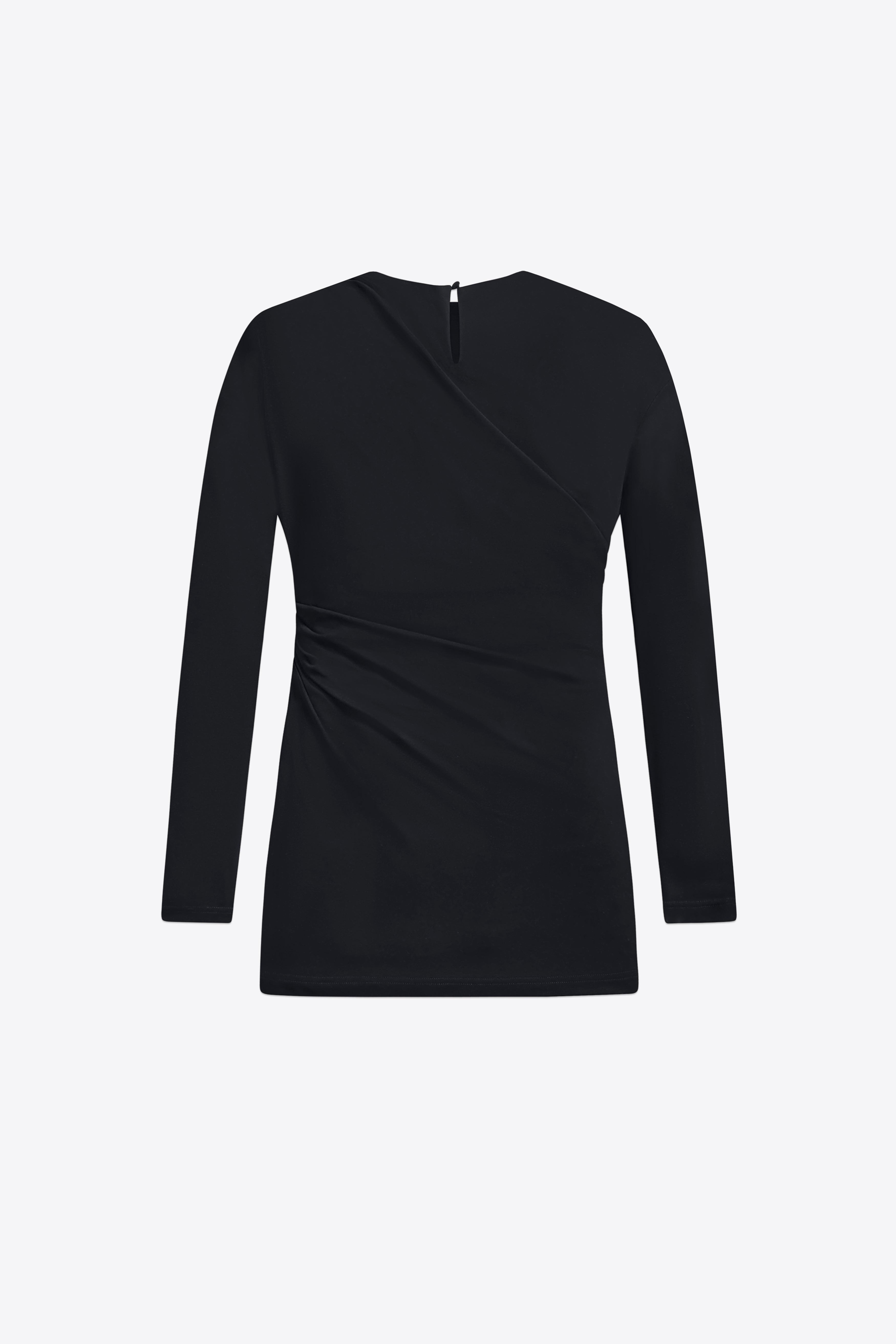 CRYSTAL CLUSTER DRAPED LONG SLEEVE MINI DRESS - 2