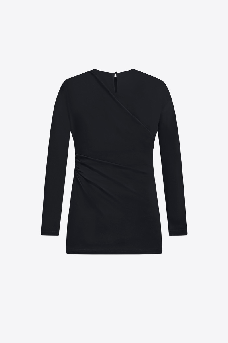 AREA CRYSTAL CLUSTER DRAPED LONG SLEEVE MINI DRESS outlook