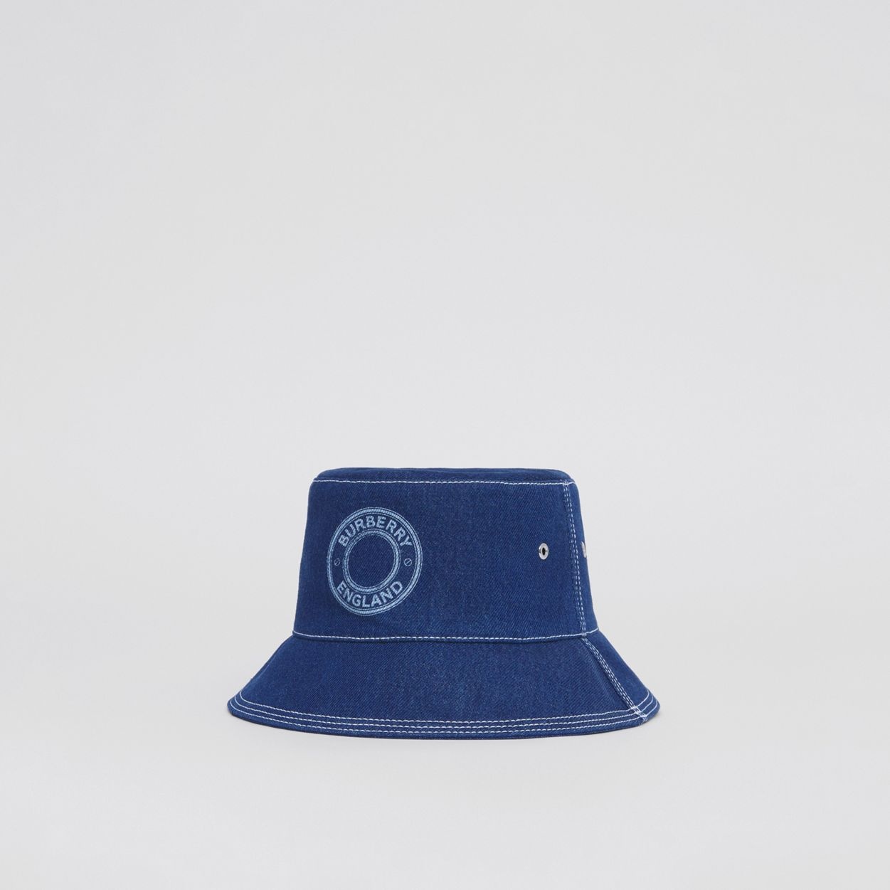 Logo Graphic Topstitched Denim Bucket - 4