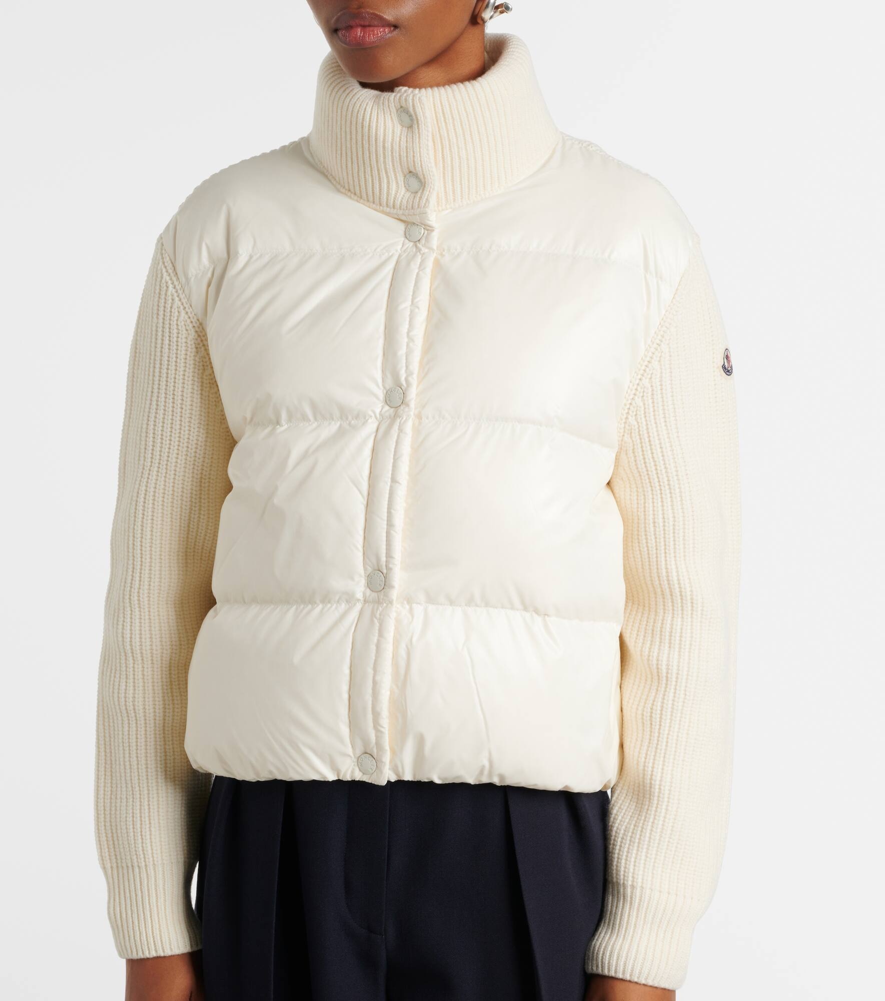 Down-paneled virgin wool cardigan - 5