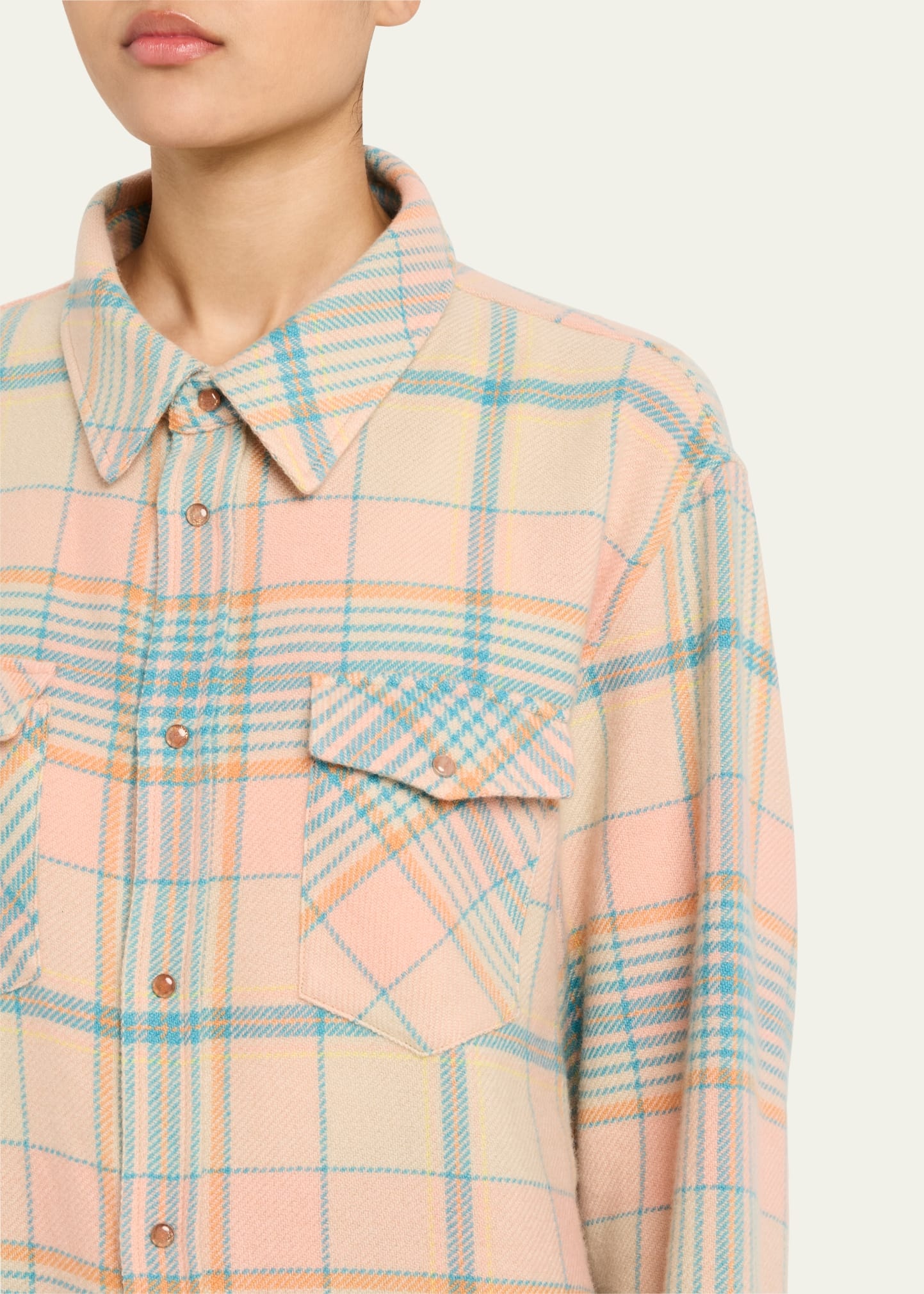 Lover Tartan Cashmere Shirt - 5