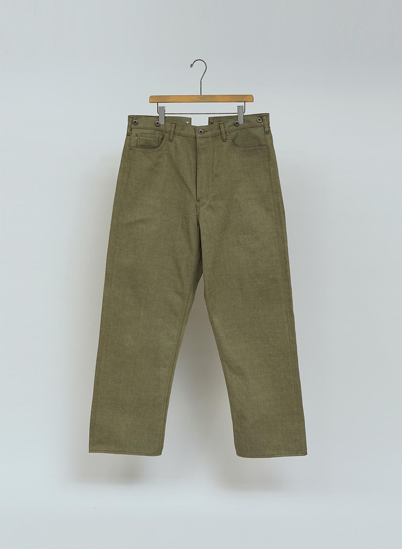 Railman Denim Pant in Green 1