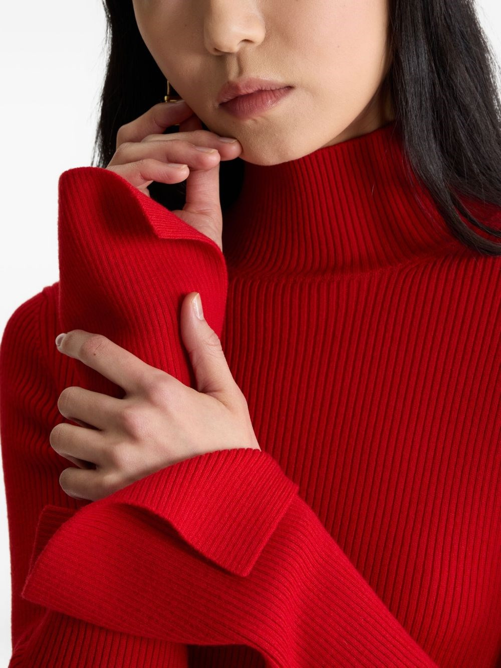 Wool blend ribbed sweater - 5