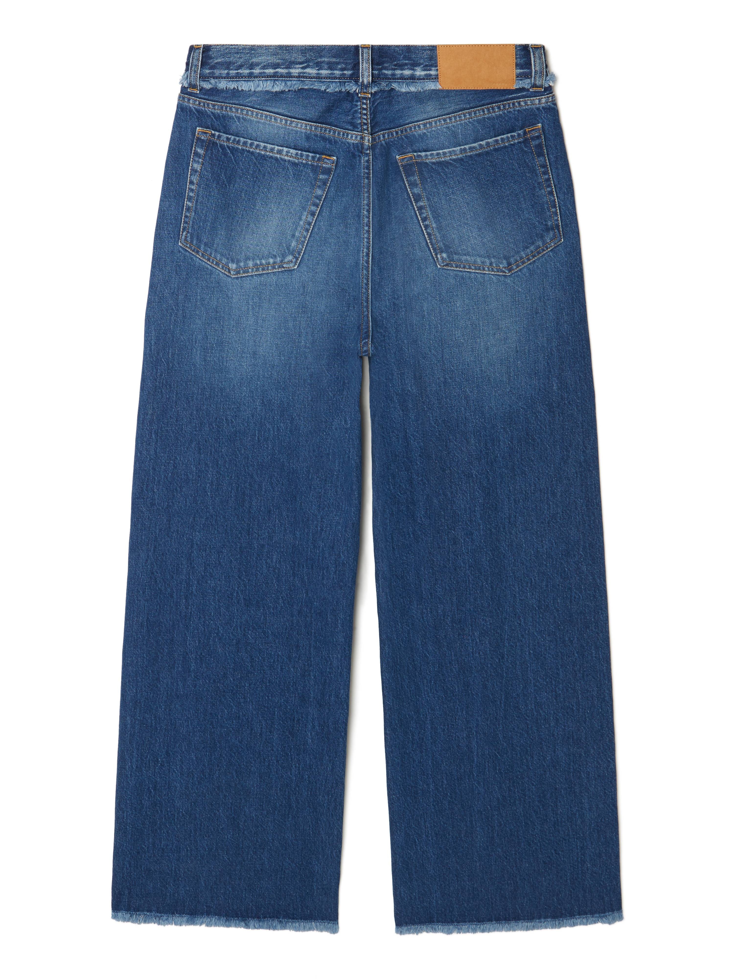 Fringed Relaxed Denim Pants - 3