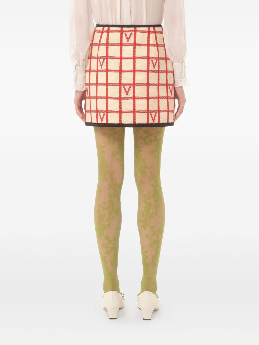grid-patterned mini skirt - 5