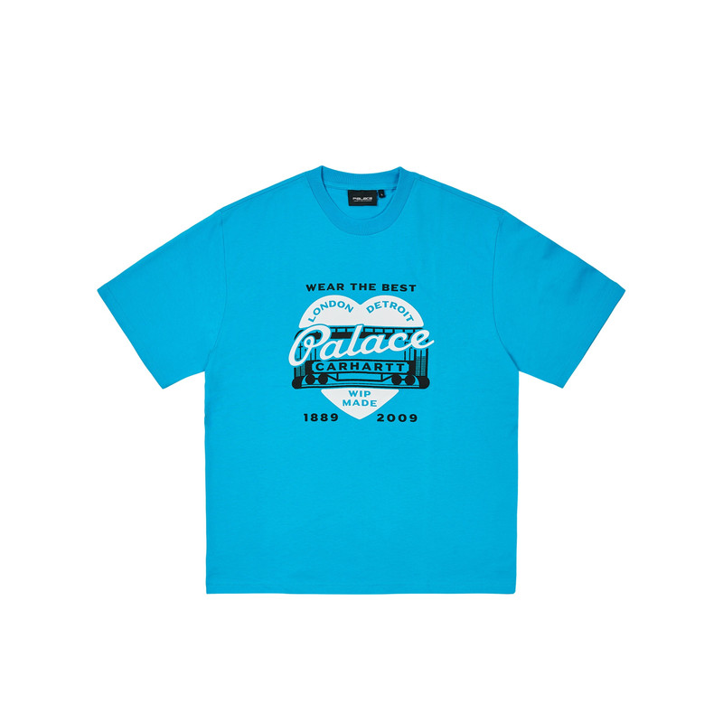 PALACE CARHARTT WIP HEART T-SHIRT SAFETY BLUE - 1