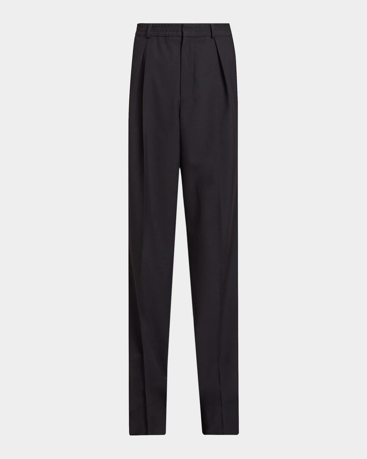 Men's Pleated Regular-Fit Wool Pants - 1