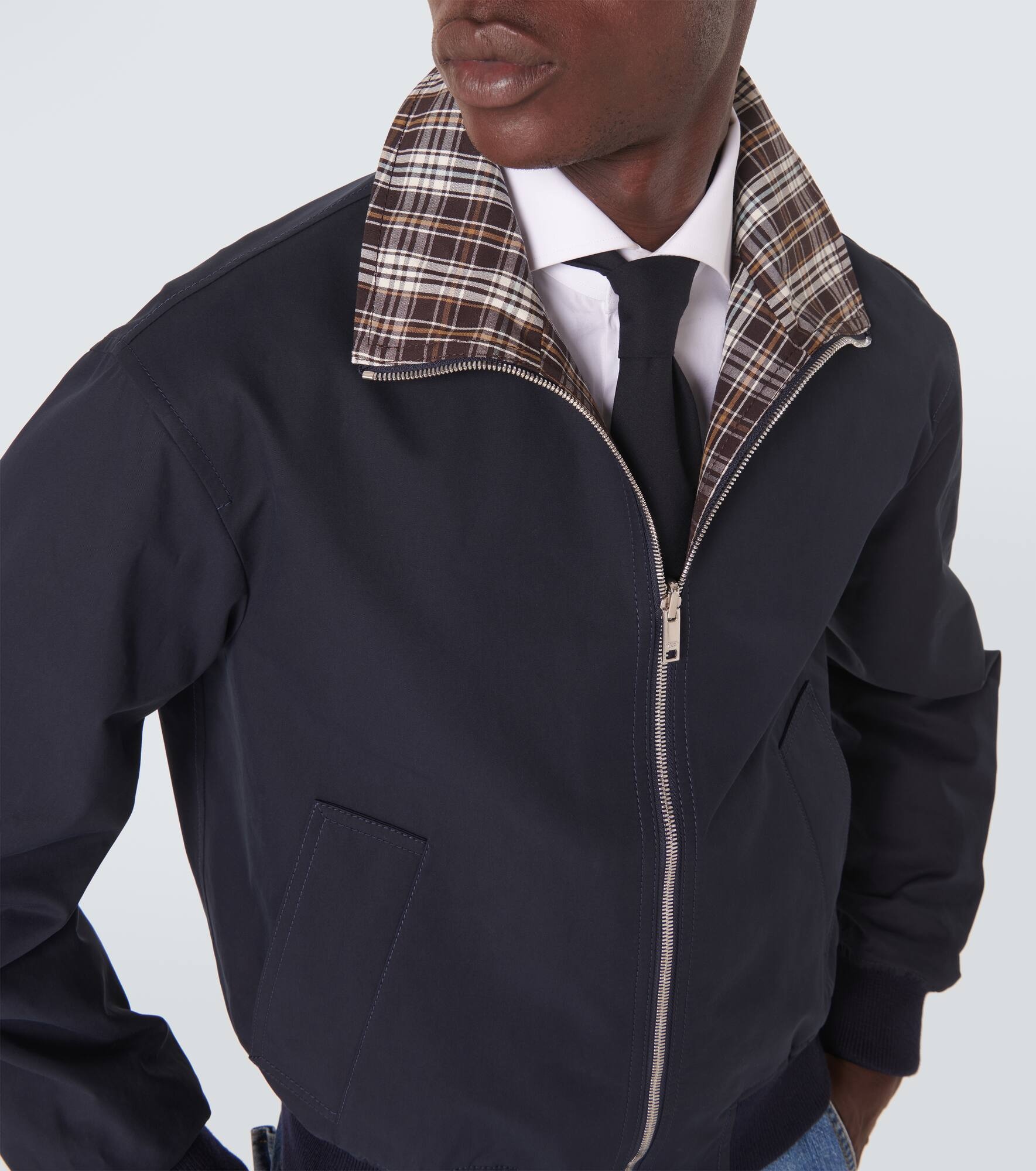 Reversible checked cotton blouson - 5