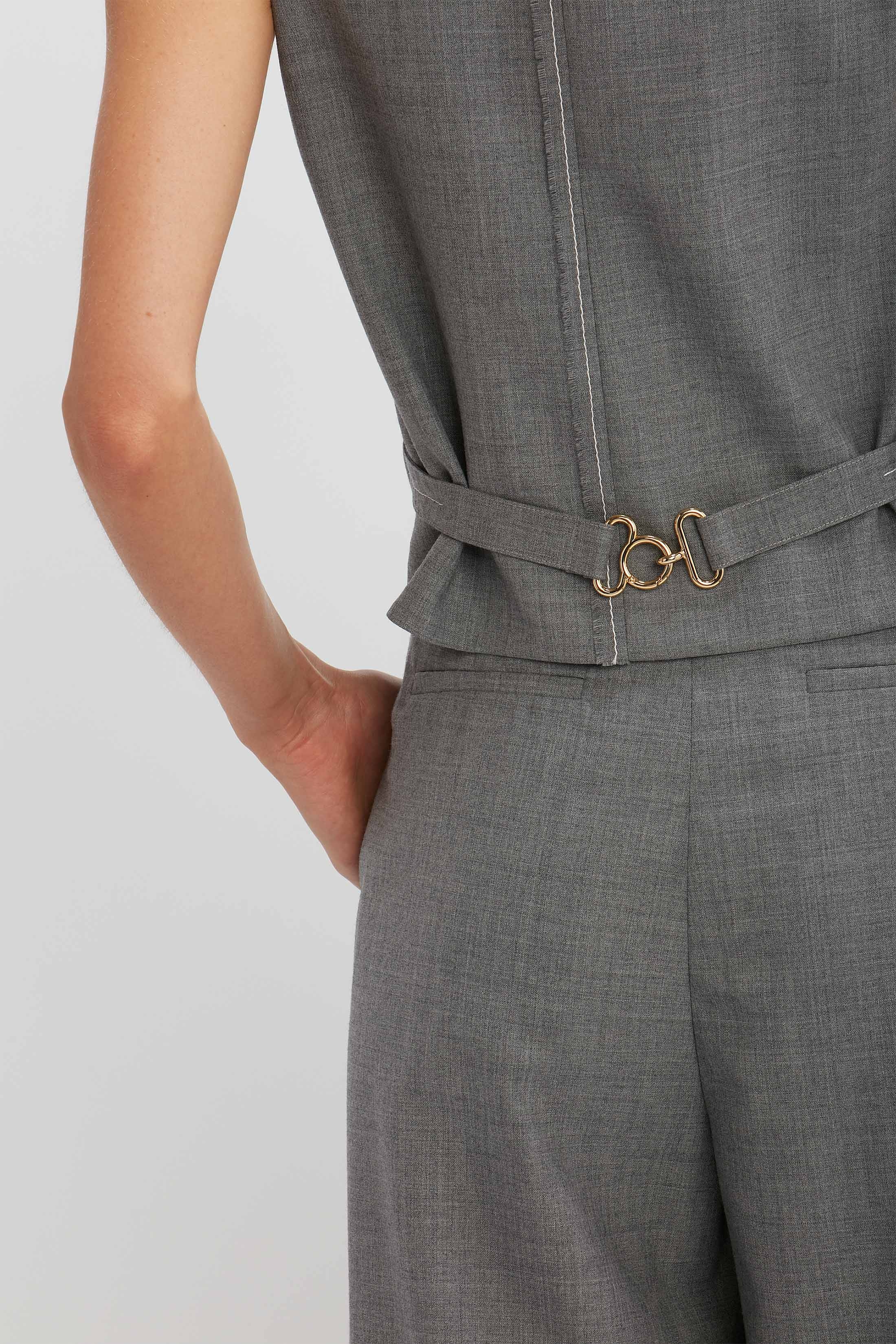 Tailored Waistcoat in Grey Melange - 7