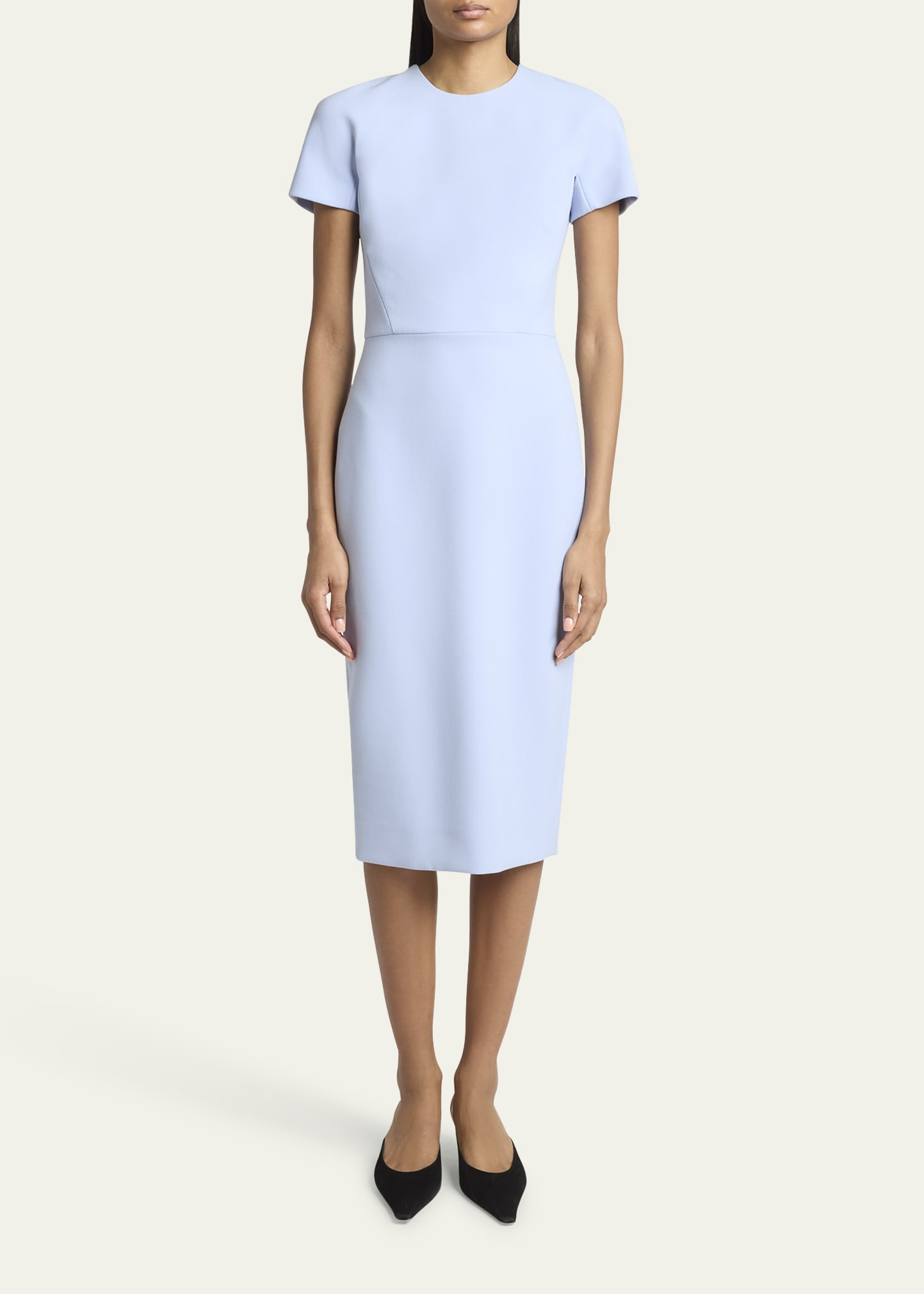 Fitted Wool Blend T-Shirt Dress - 2