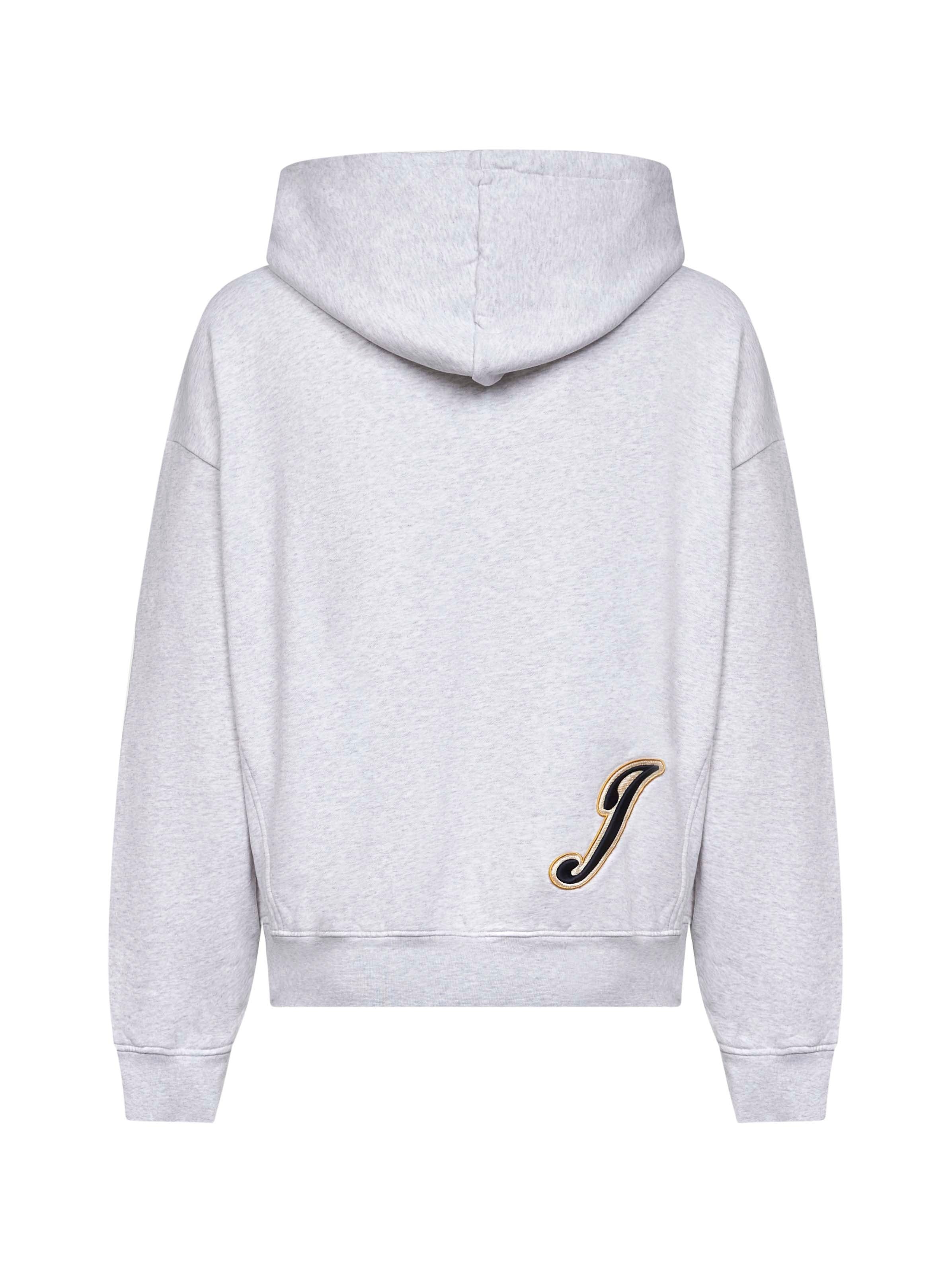 Grey Varsity embroidery hoodie - 2