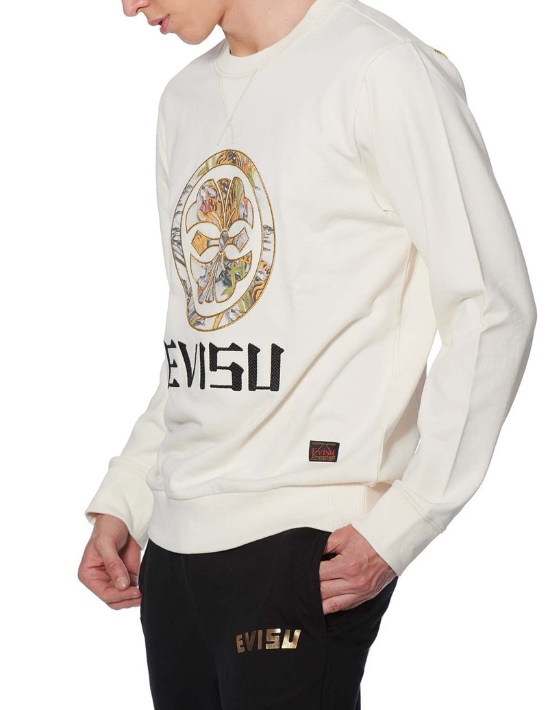 Sweatshirt with Allover Tiger Ink Wash Painting Kamon and Daicock Print 7