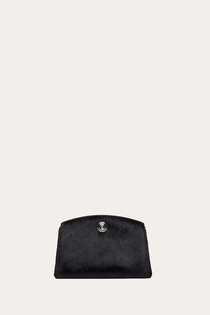 PUSHLOCK CLUTCH BLACK HAIR CALF - 1