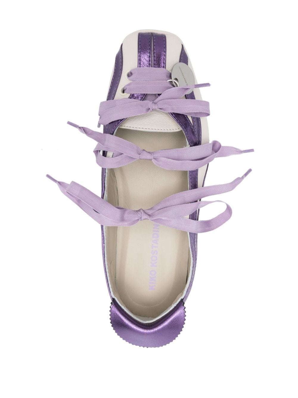 Lella Hybrid lace-up leather ballerina shoes - 4