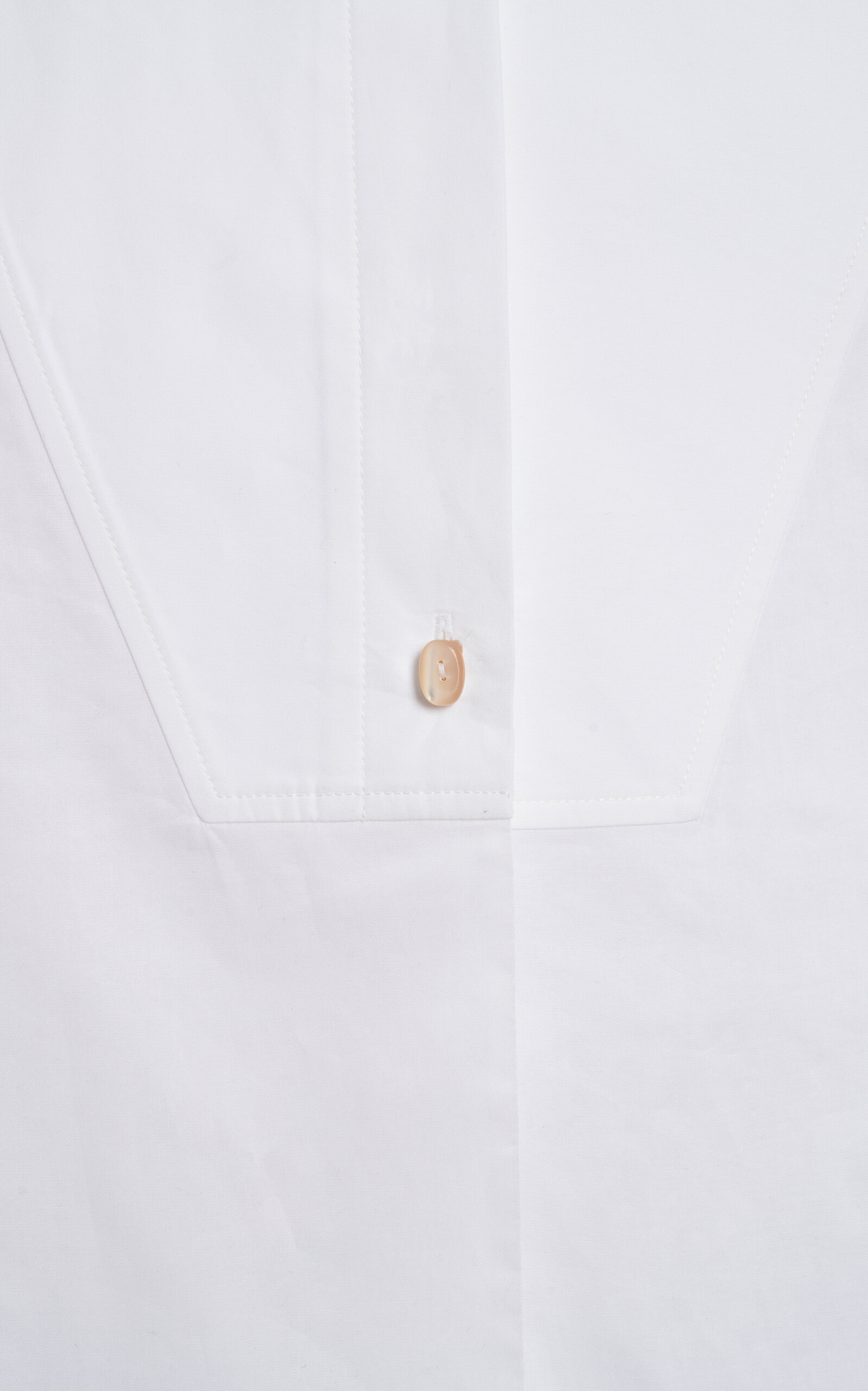 Collarless Cotton Button-Down Shirt white - 5