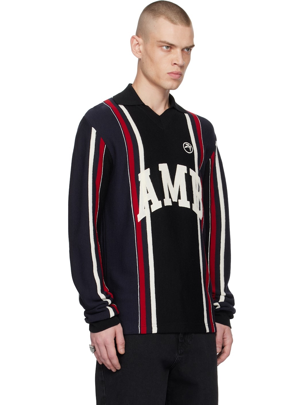 Multicolor Long Sleeve Embroidered Polo - 2