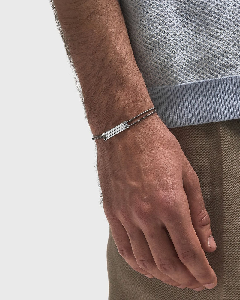 le gramme 5g polished sterling silver grey godron cordon bracelet outlook