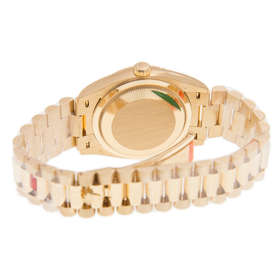 Rolex Day-Date President Yellow Gold Paved-Rainbow Automatic Chronometer Diamond Ladies Watch 128238 - 5