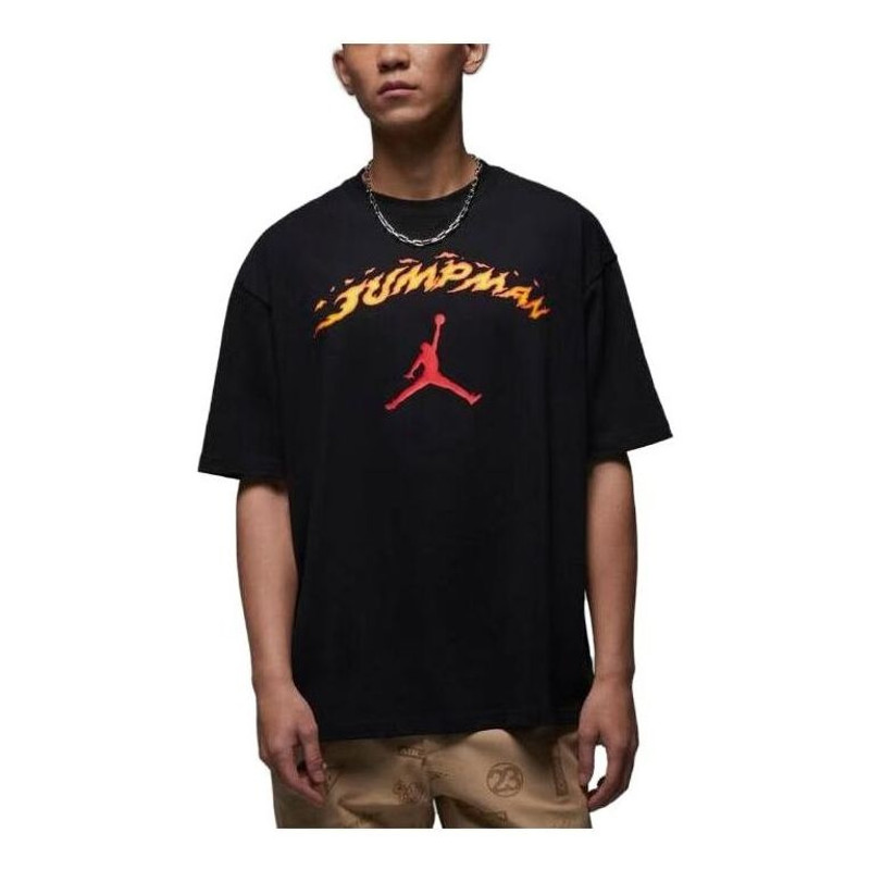 공기 요르단 불 Jumpman 로고 T 셔츠 '블랙' FJ7685-010 - 1