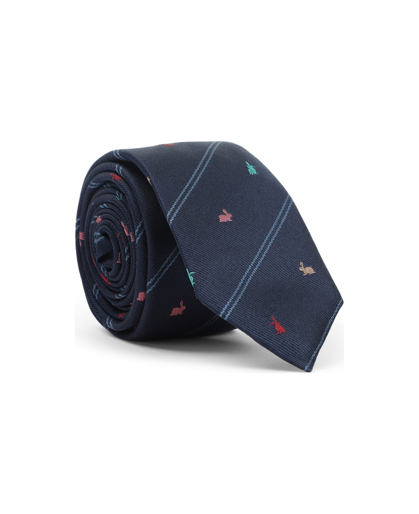 Men Rabbit Stripe Tie - 2
