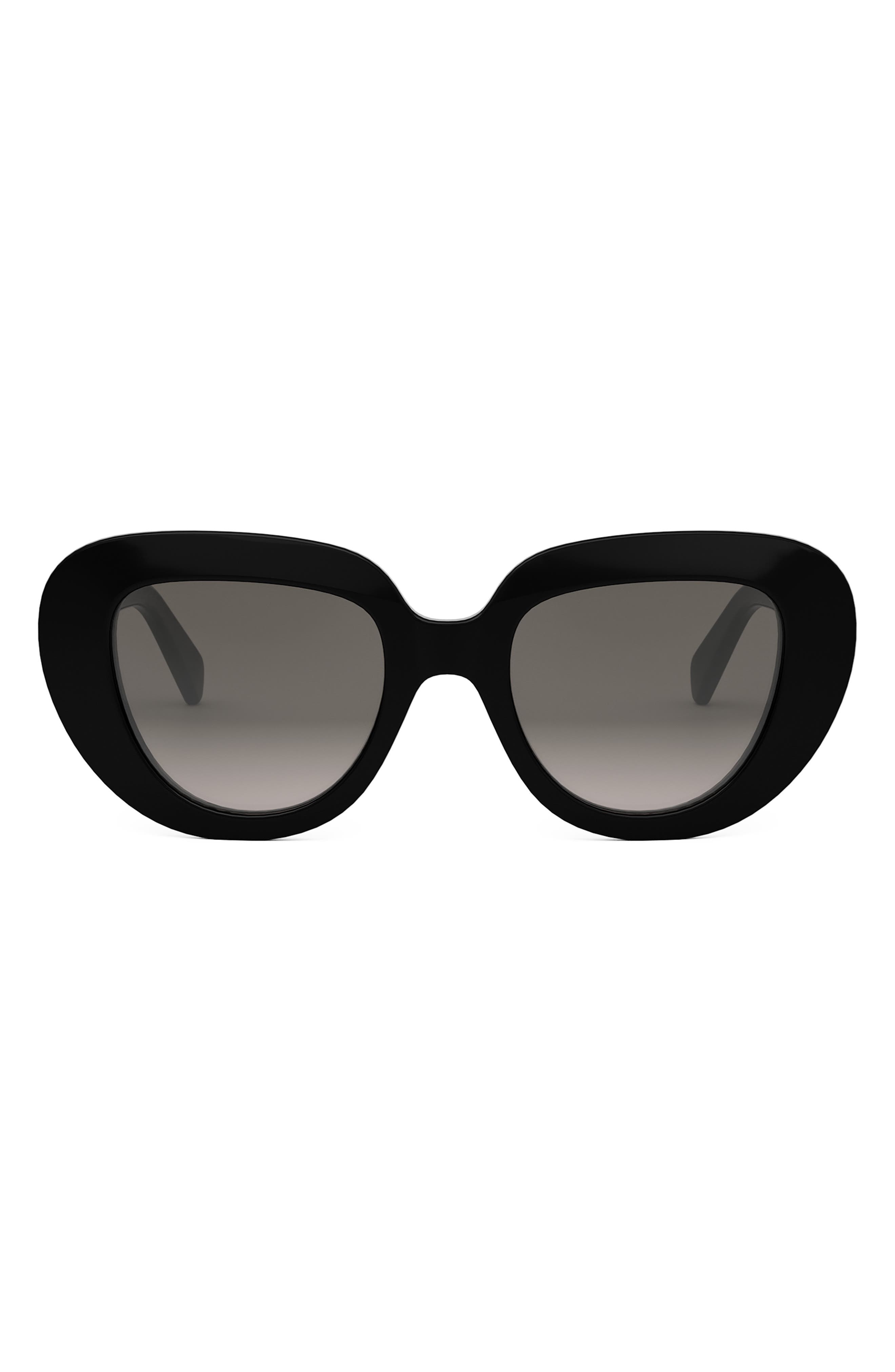 CELINE Bold 3 Dots 51mm Gradient Butterfly Sunglasses in Shiny Black /Gradient Smoke at Nordstrom - 1