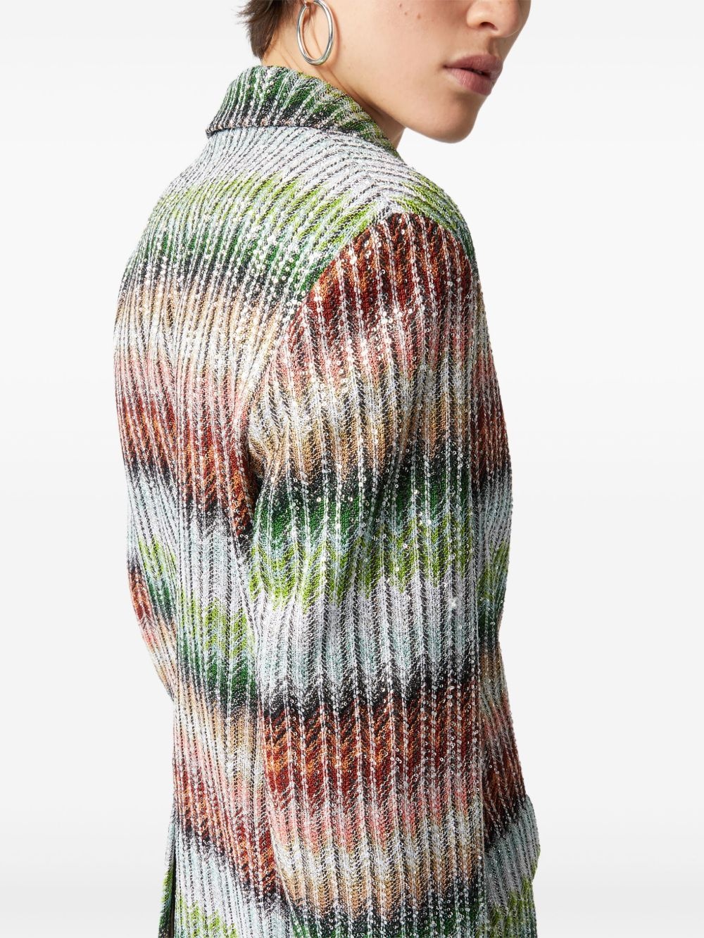 zigzag-woven blazer - 4
