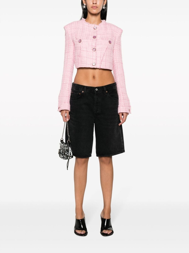 GCDS button-up cropped tweed jacket outlook
