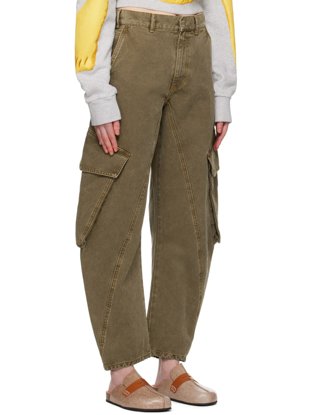Khaki Twisted Trousers - 2