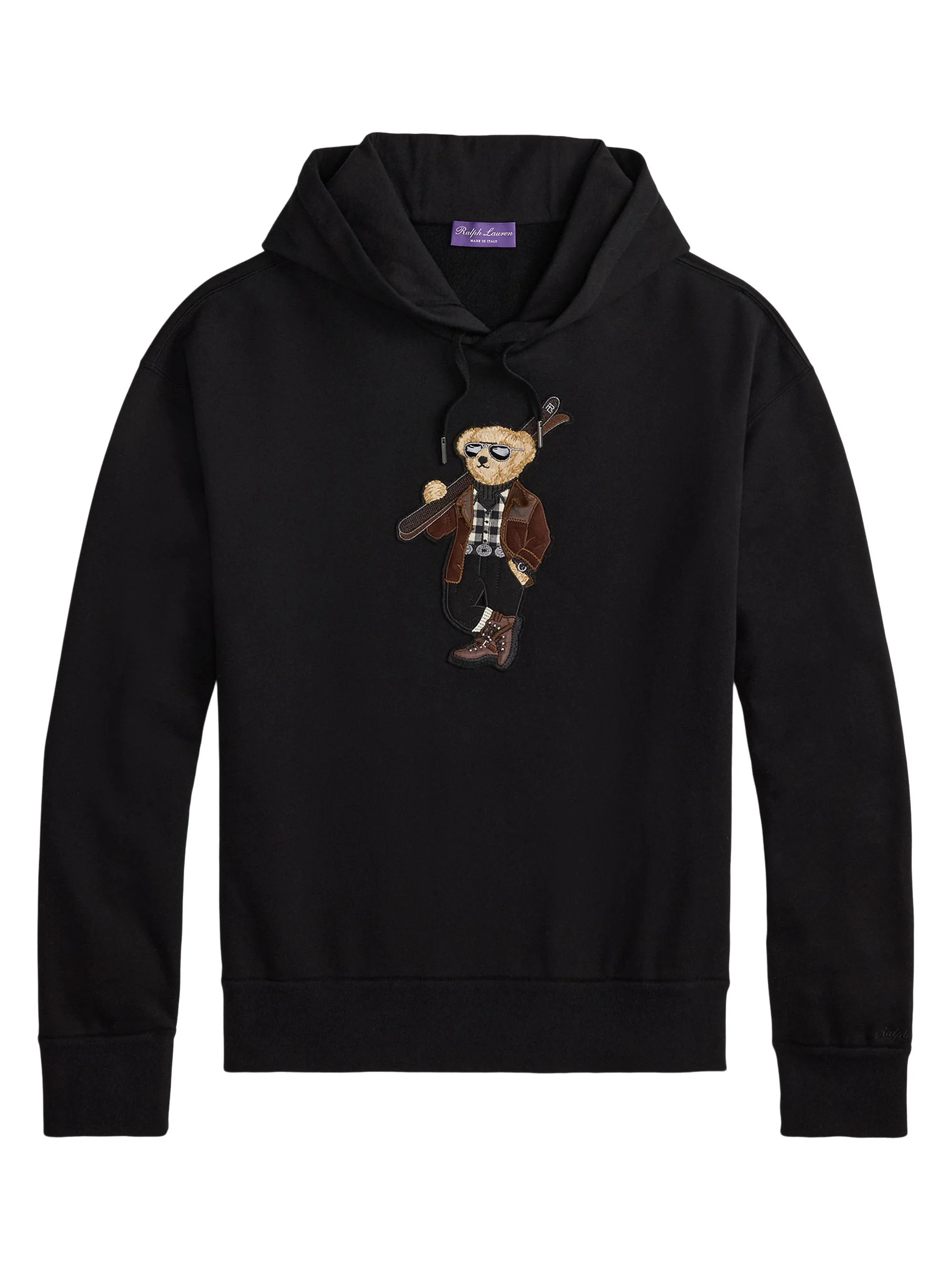 Men's Polo Bear Cotton-Cashmere Hoodie - Classic Black - 1