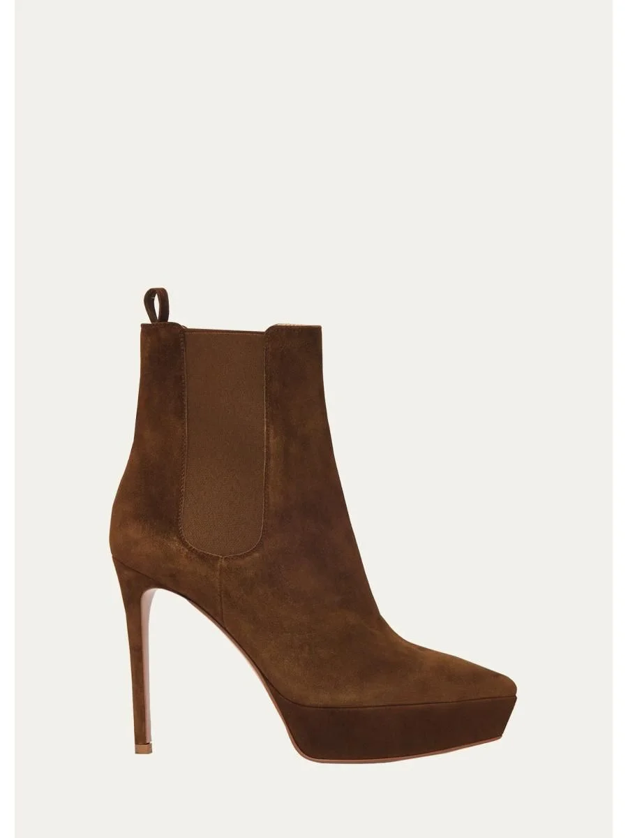 85mm Suede Platform Booties - 1