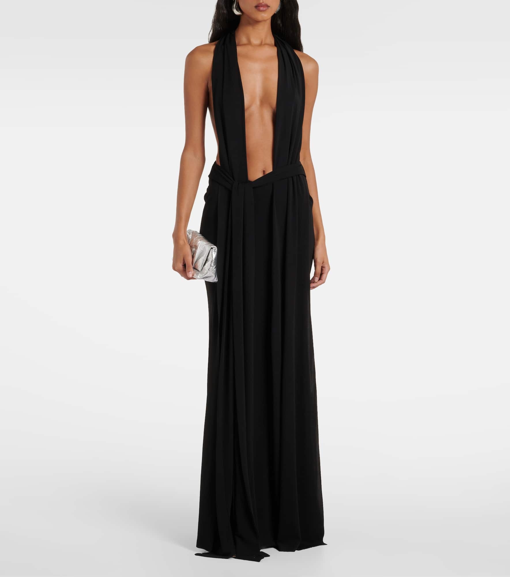Trapeze draped jersey gown - 2
