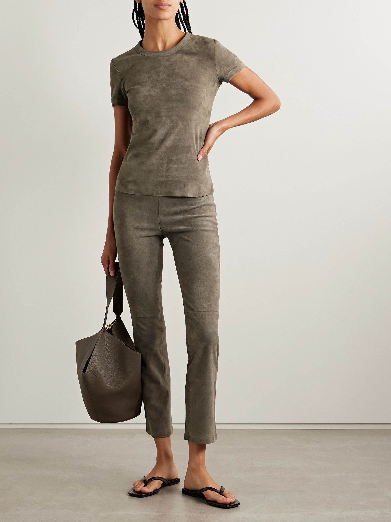 Suede T-shirt Gray - 2