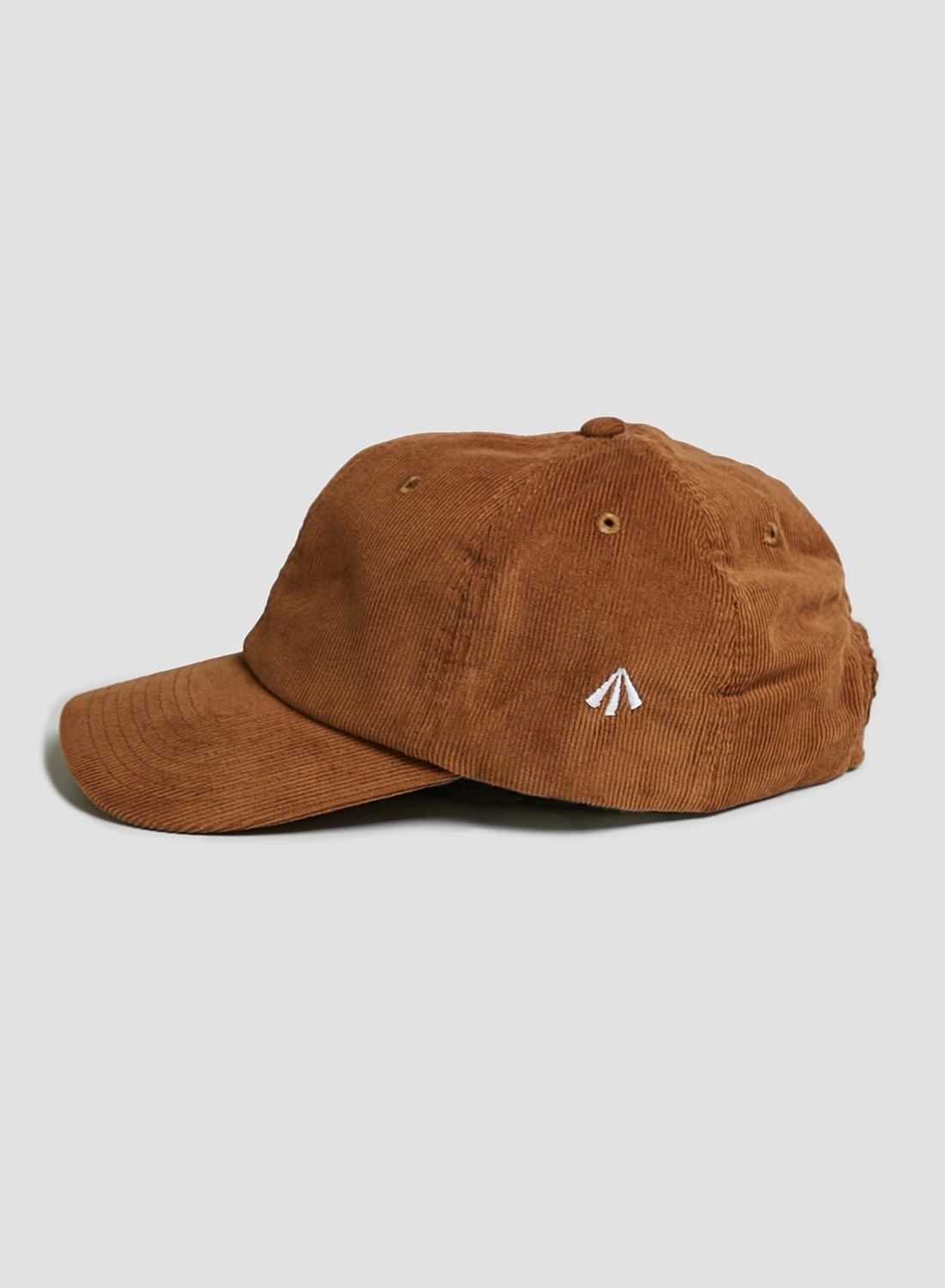 Corduroy Embroidered Cap in Camel - 1
