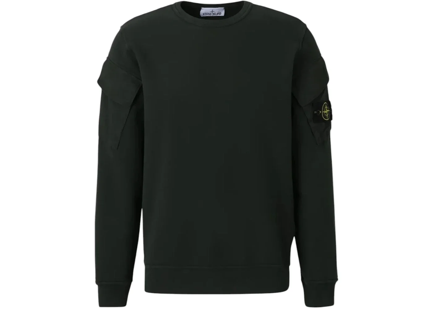 Stone Island Solid Color Arm Patch Sweatshirt Juniper - 1