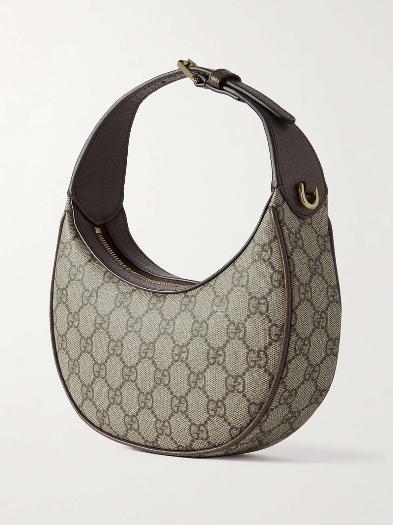 Ophidia leather-trimmed printed coated-canvas shoulder bag 3
