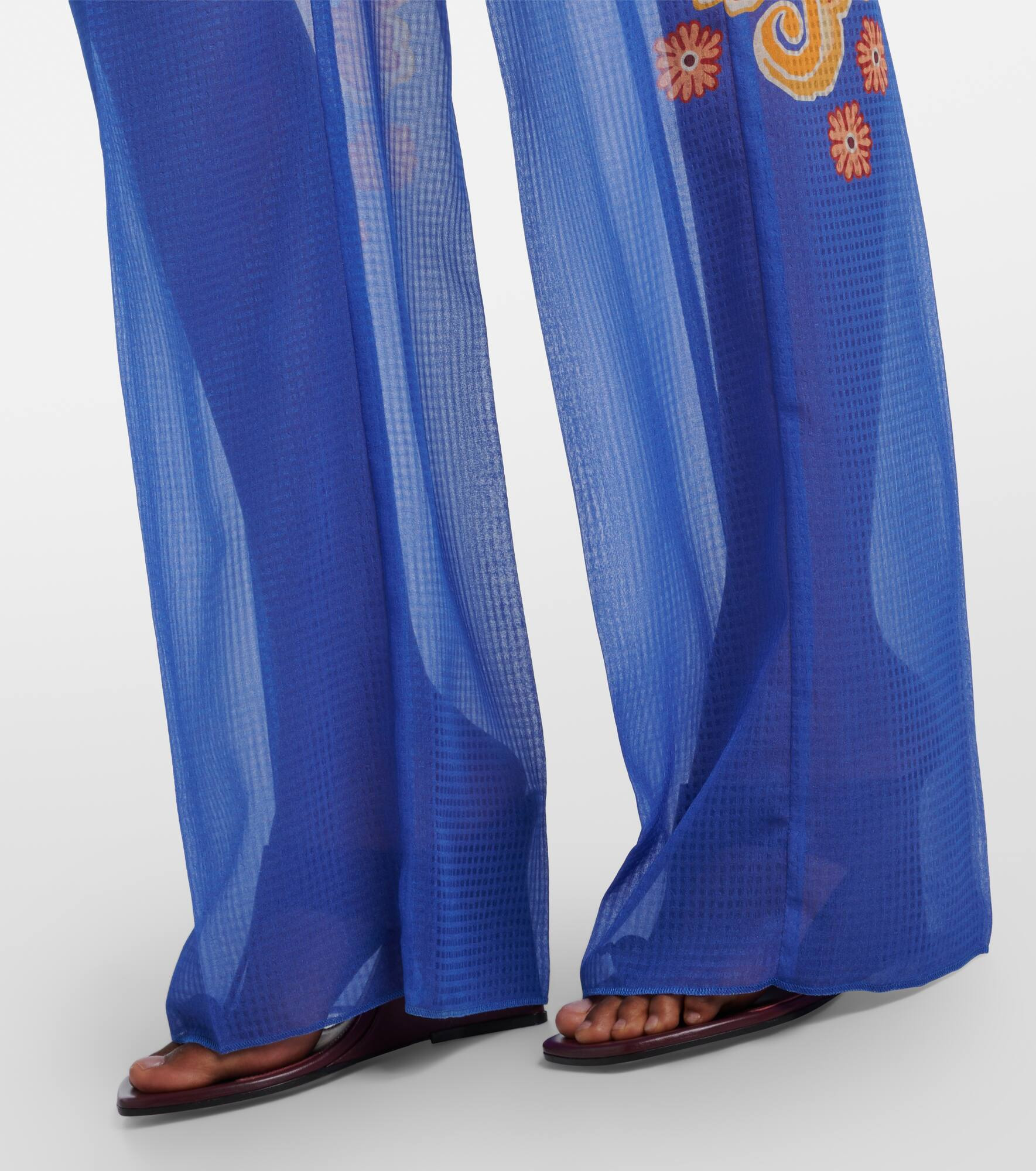 Paisley wide-leg pants - 5