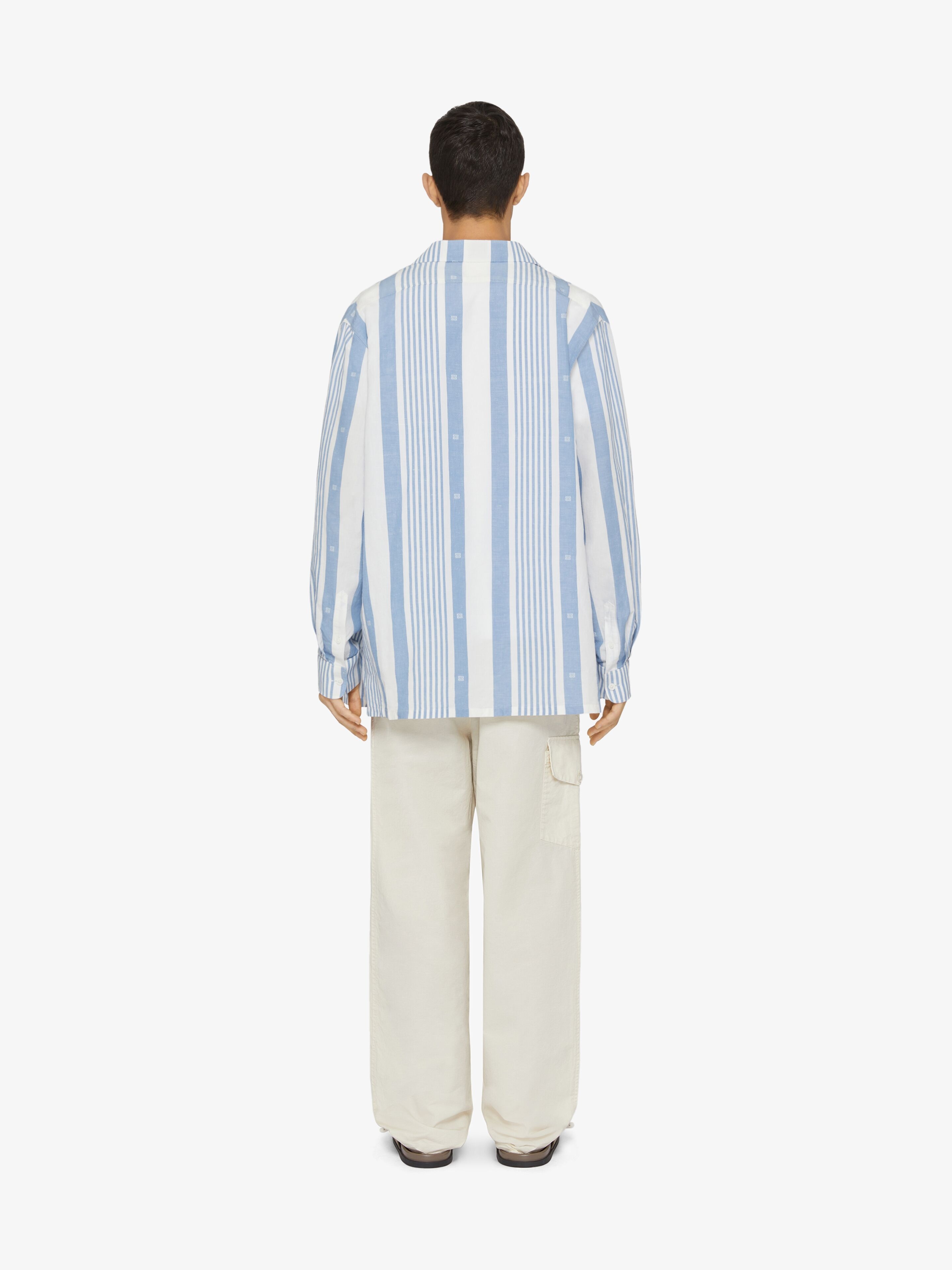 SHIRT IN LINEN WITH 4G STRIPES - 4