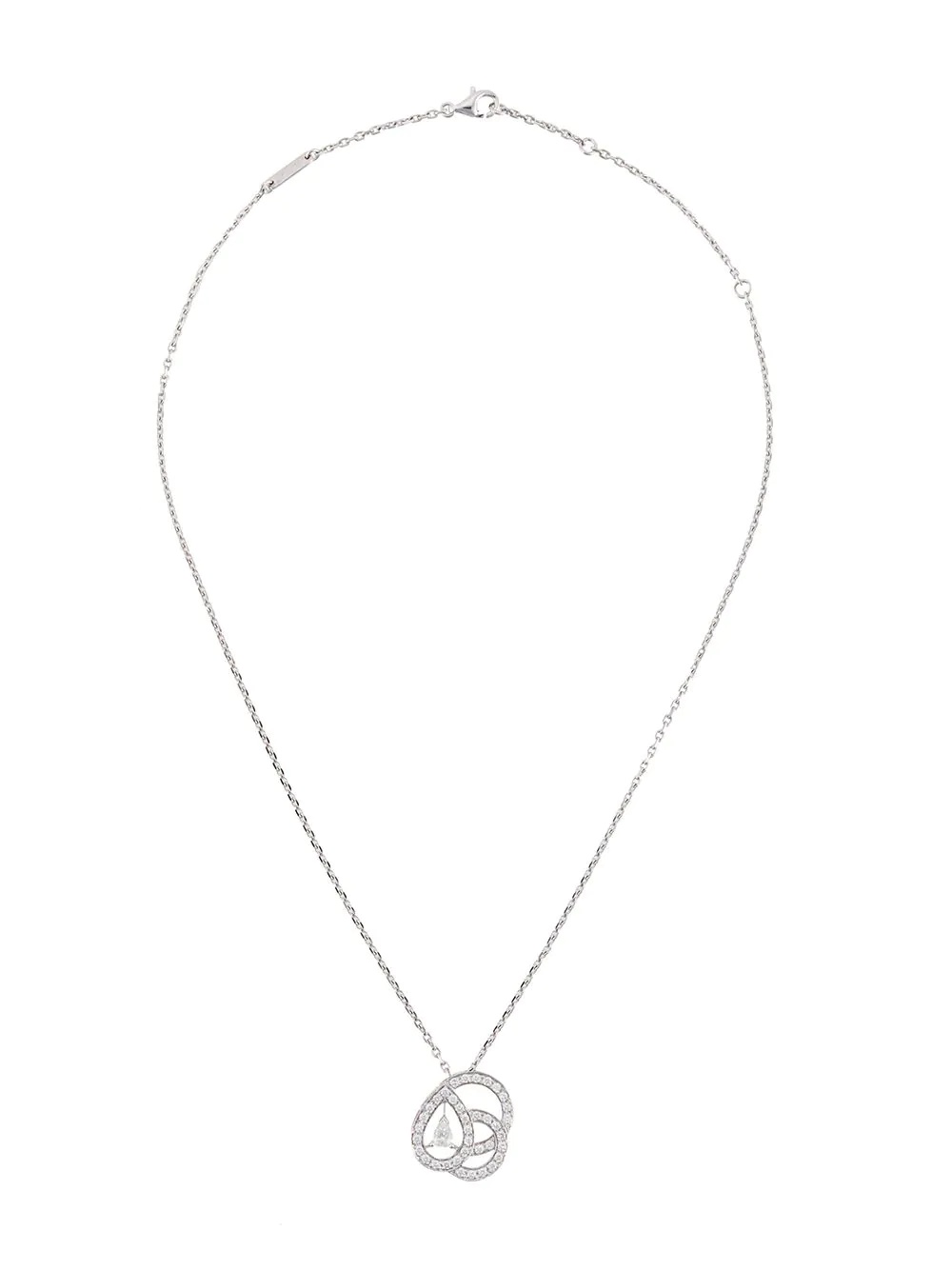 18kt white gold diamond pendant necklace - 1