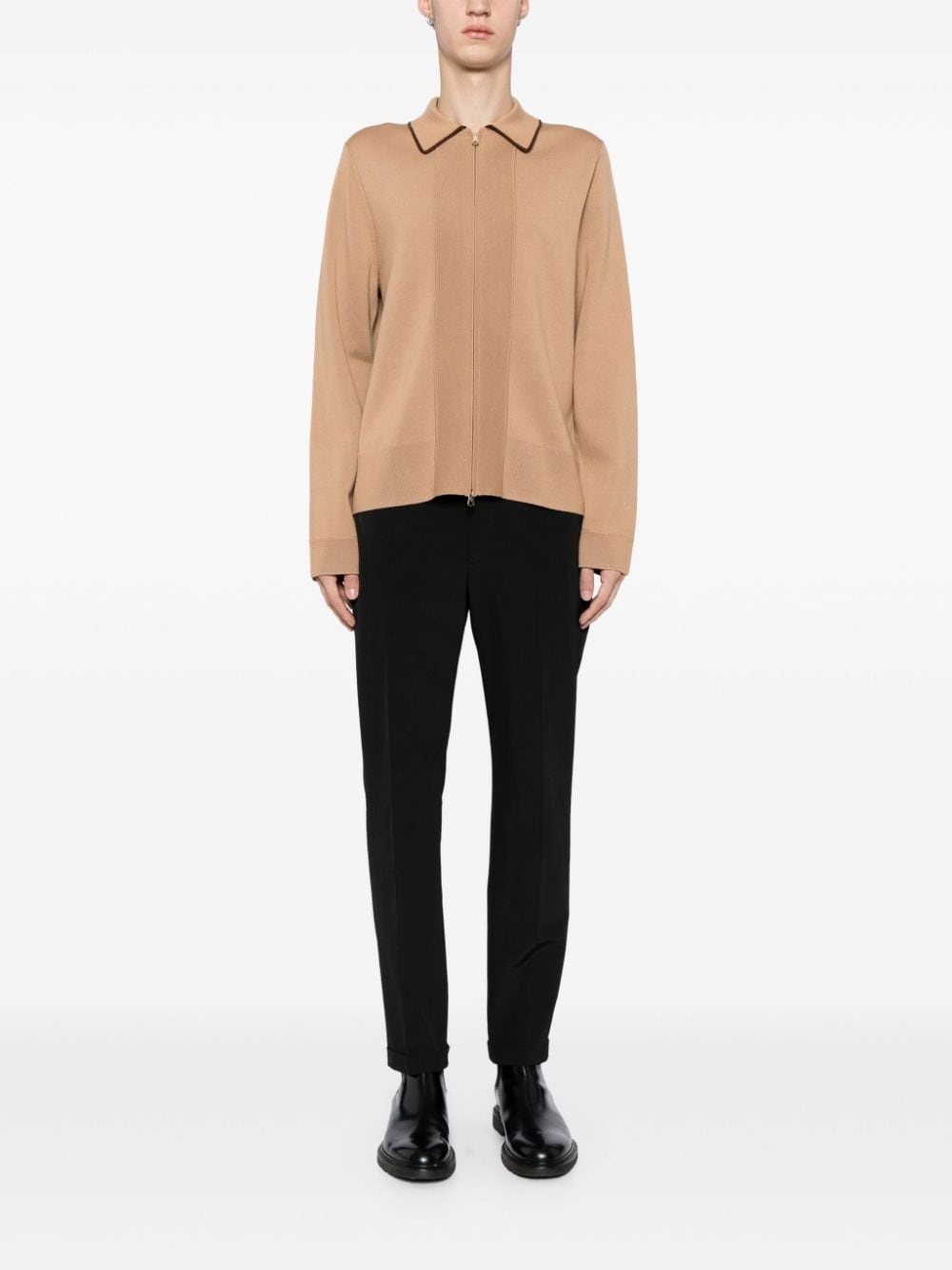 zip fastening cardigan - 2