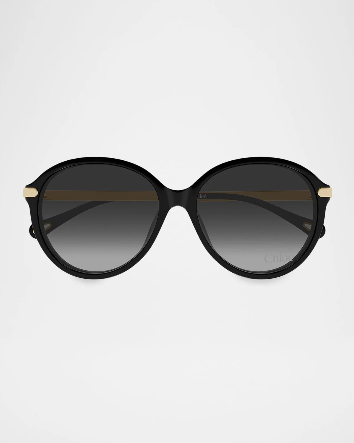 Round Acetate & Metal Sunglasses - 1