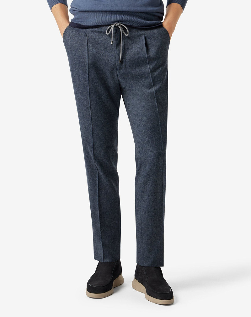 Sugar paper blue pure wool flannel joggers 3