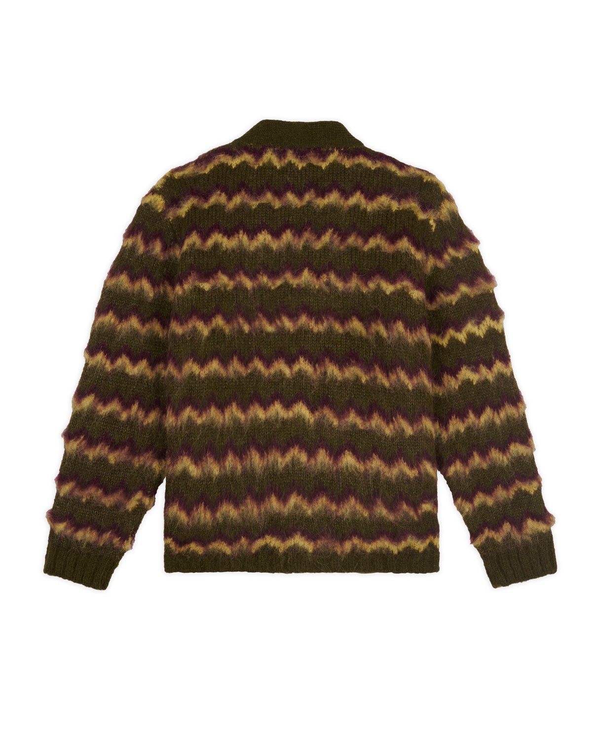 Zig Zag Striped Cardigan - Olive Multi - 2