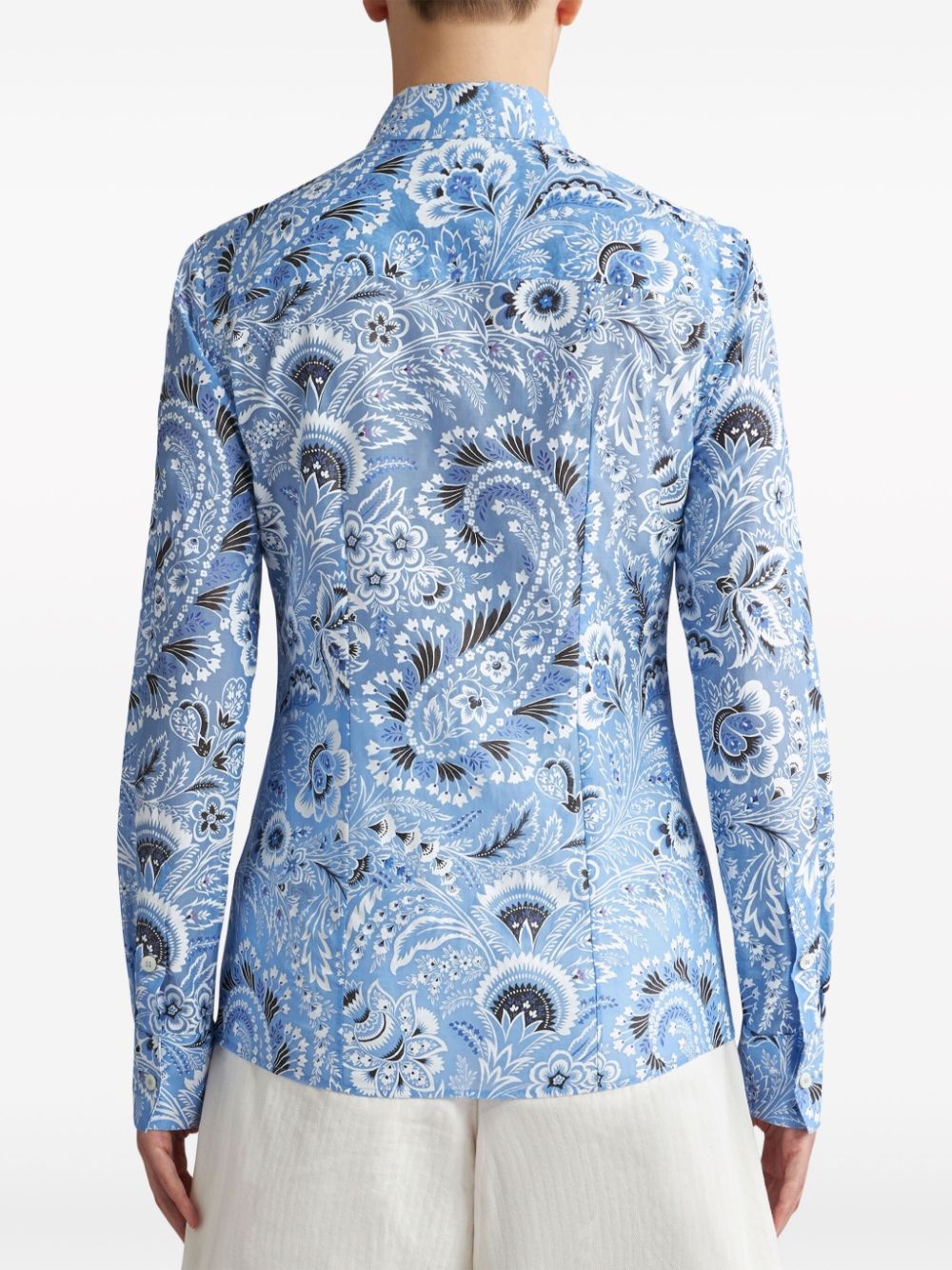 paisley-print cotton blend shirt - 4