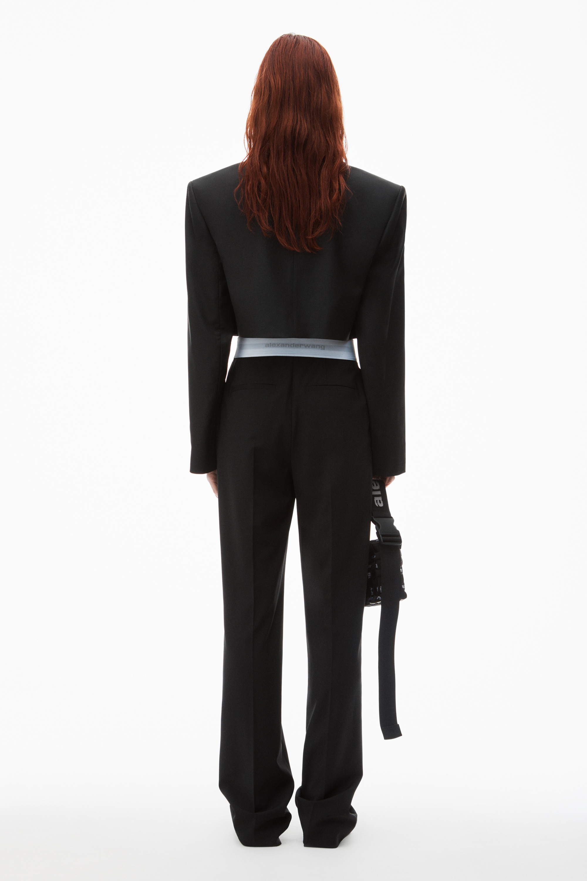 High-Waist Pleated Pant with Logo Elastic - 4