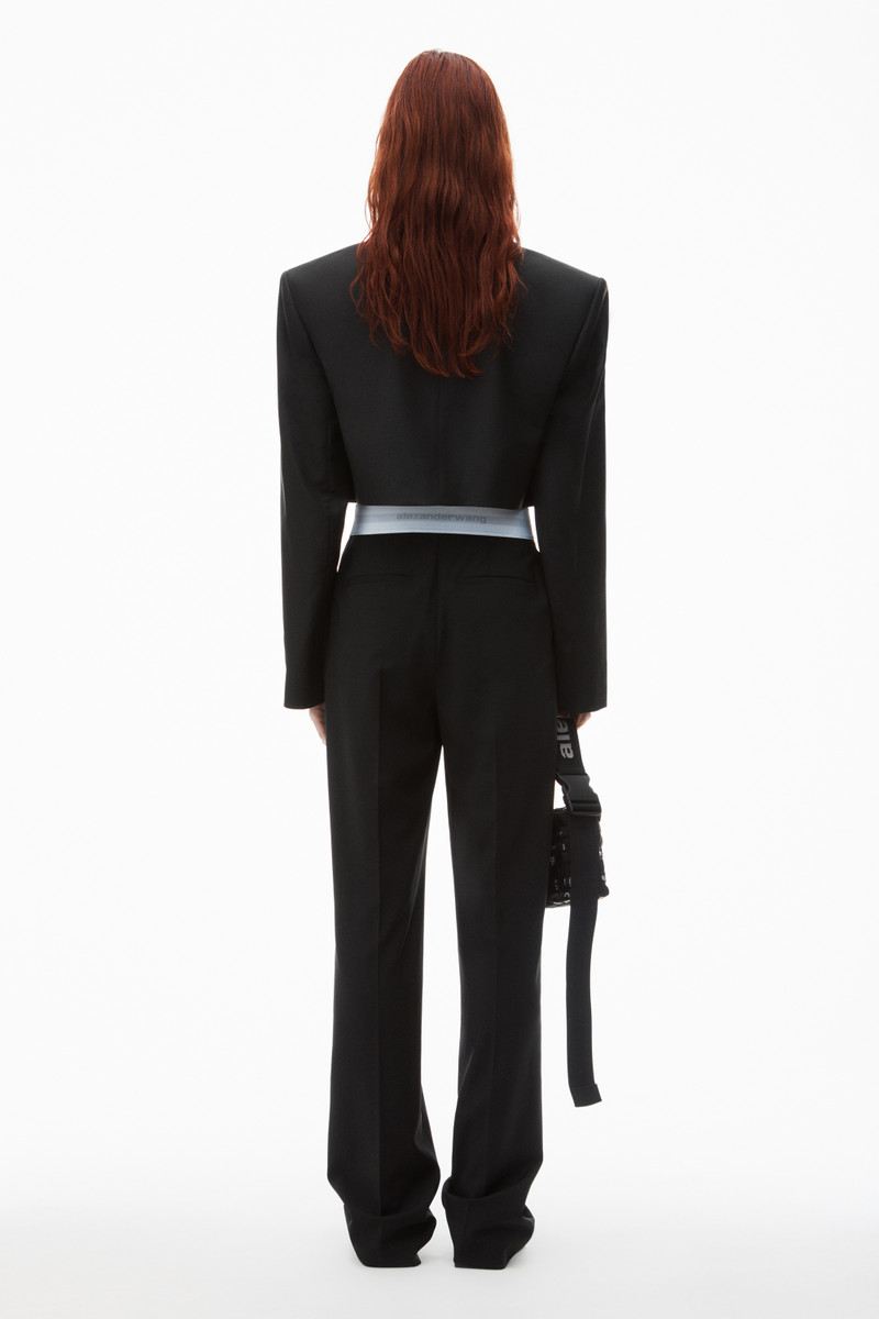 High-Waist Pleated Pant with Logo Elastic 4