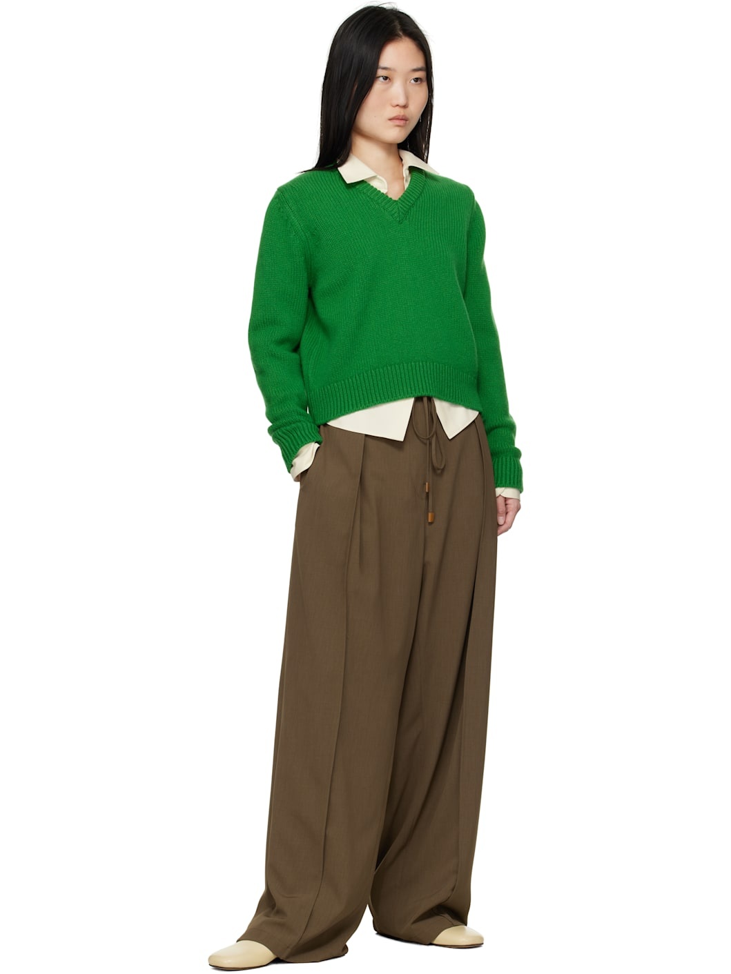 Green Glenn V-neck Sweater - 4
