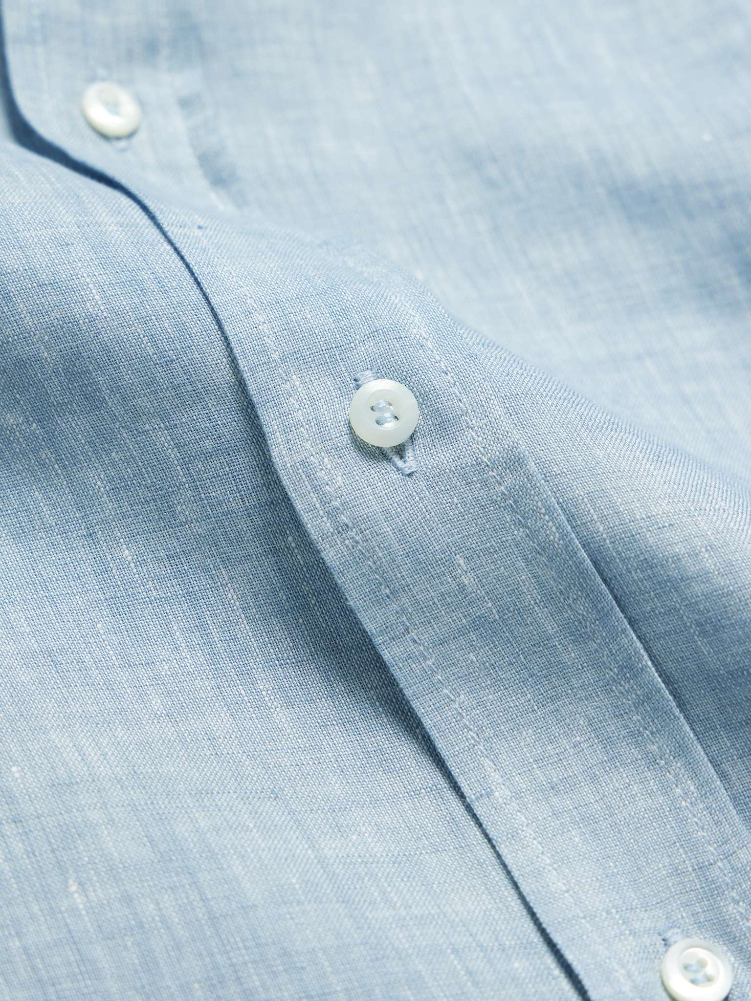 Spread-Collar Linen Shirt - 5
